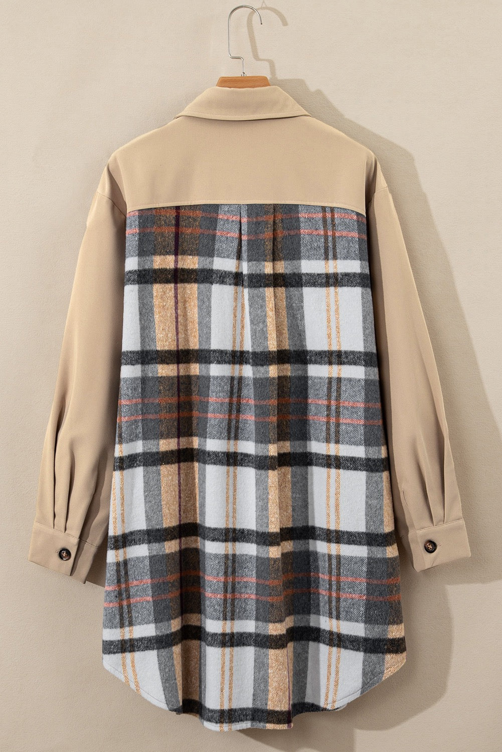 Plaid Button-Down Shirt Dress with Pockets – Long Sleeve Casual Fall Style