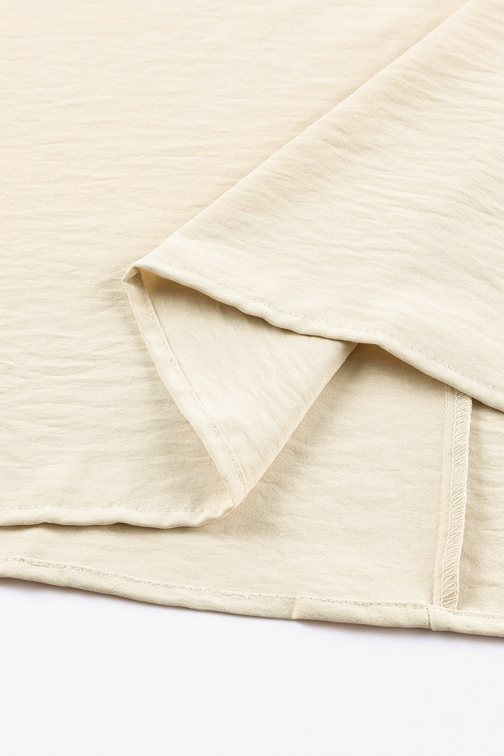 Women’s Oversized Beige Smocked Sleeve Tunic Top – Boho Chic Lightweight Long Sleeve Blouse