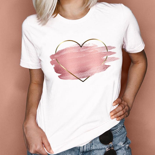 Heart Brush Art Graphic T-Shirt