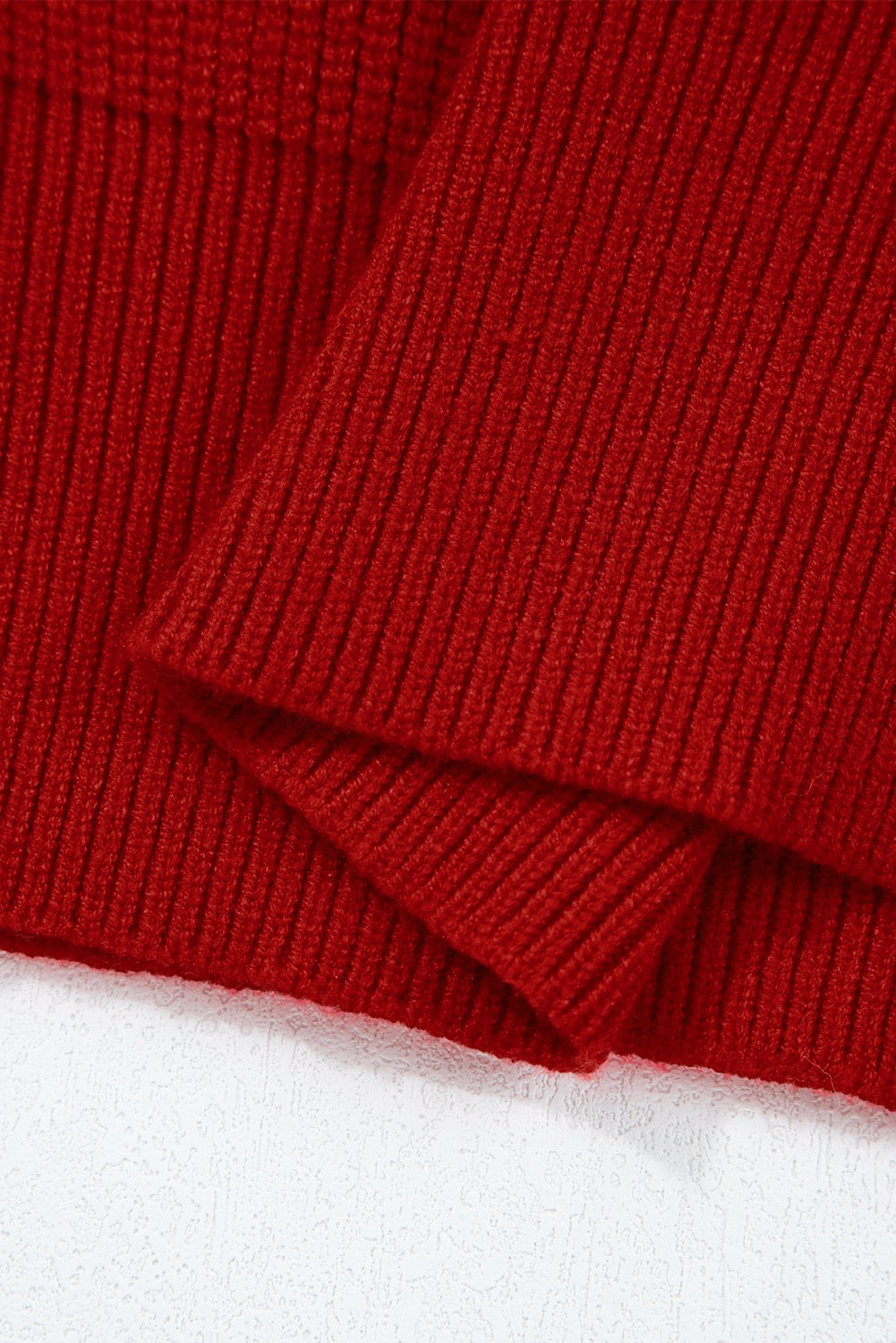 Red V-Neck Knit Sweater with Back Bow | Women’s Cozy Fall & Winter Sweater