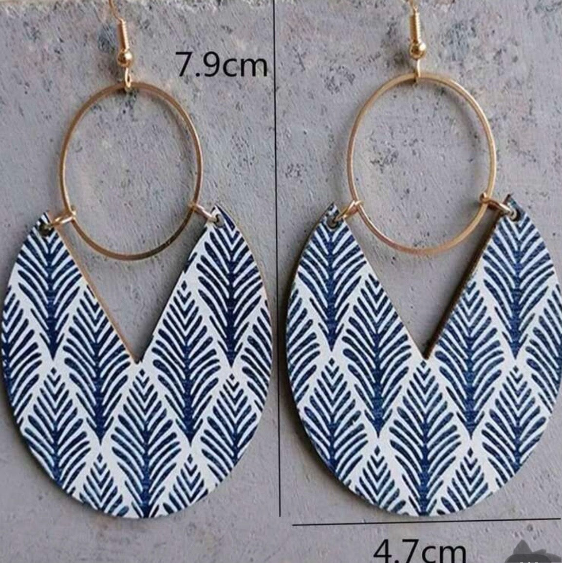 Leaf Print Statement Earrings – Lightweight Boho Drop Earrings for Everyday Style