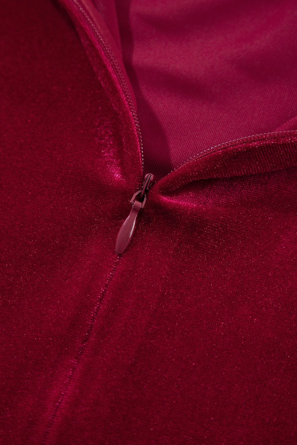 Women’s Velvet Tiered Ruffle Mini Dress – Elegant Long Sleeve Holiday Party Dress in Deep Wine Red