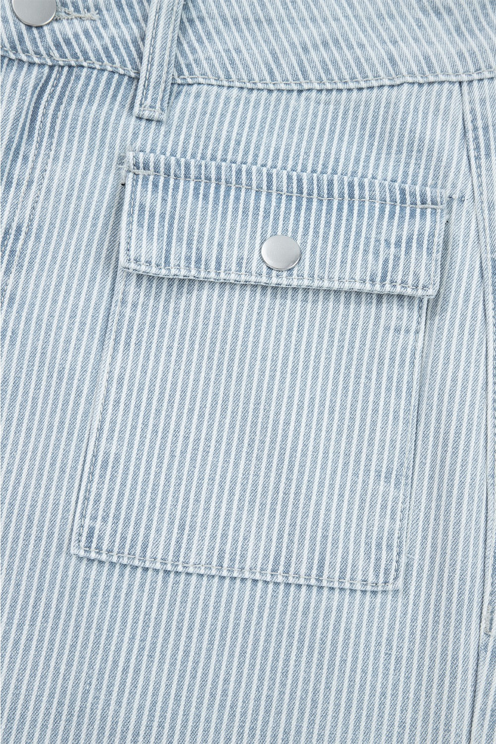 Stripe Wide Leg Jeans with Front Pocket