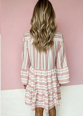 Stripe Baby Doll Dress -Pink