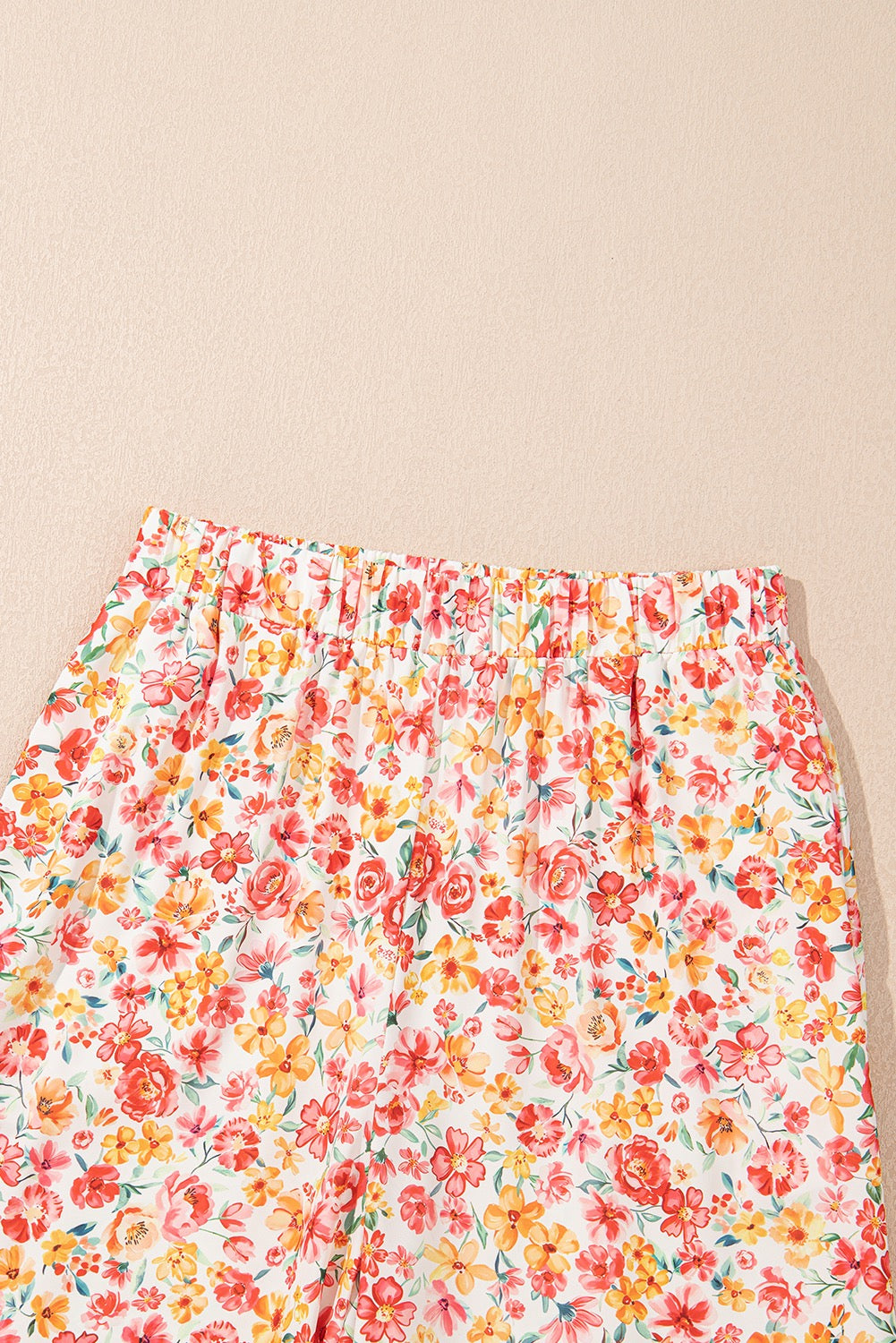 Floral Two-Piece Wide Leg Pant Set – Strapless Crop Top & Resort Outfit for Women