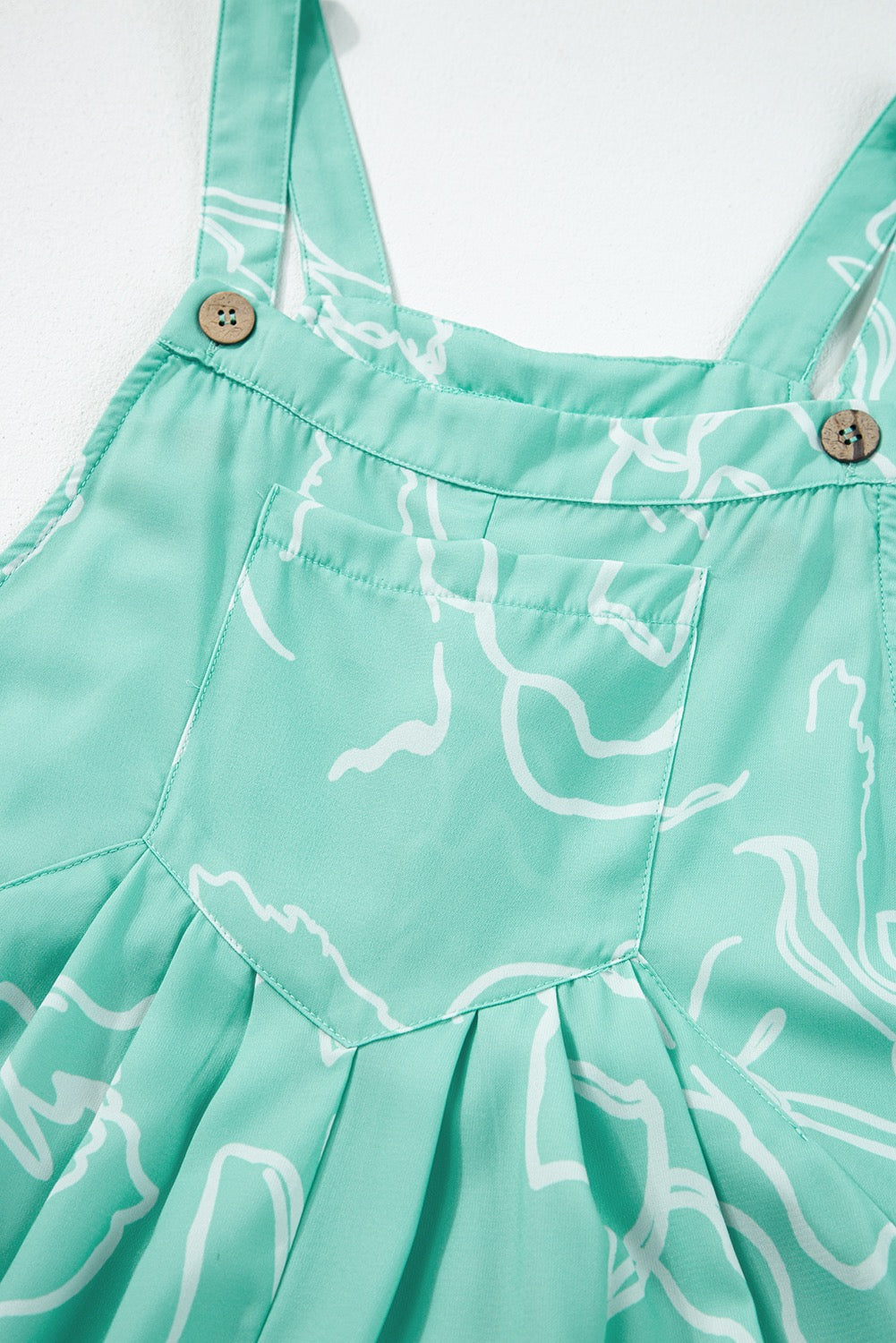 Mint Green Wide Leg Jumpsuit for Women – Flowy Spring Summer Vacation Outfit with Adjustable Straps & Pockets