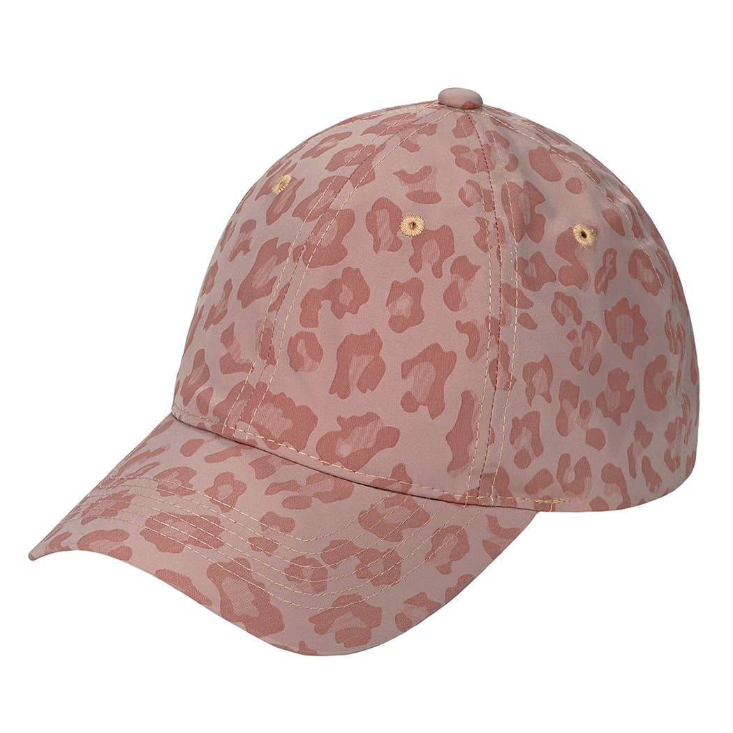 Blush Pink Leopard Print Baseball Cap – Soft Animal Print Adjustable Women’s Hat