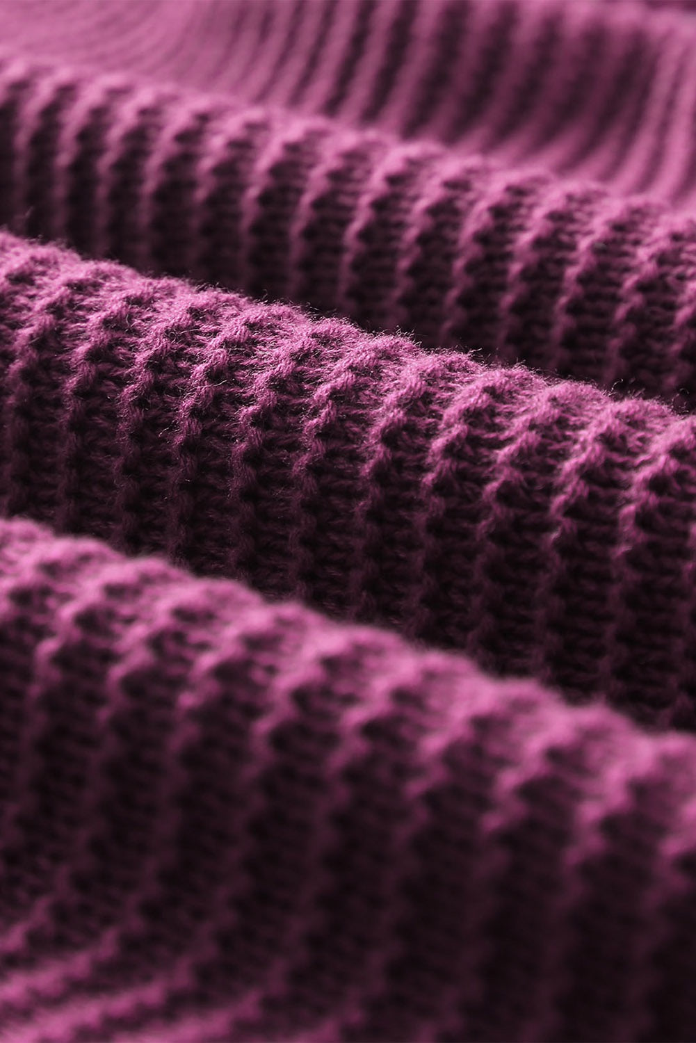 Women’s Cozy Ribbed Knit Hoodie Sweater – Frayed V-Neck Pullover in Wine Berry