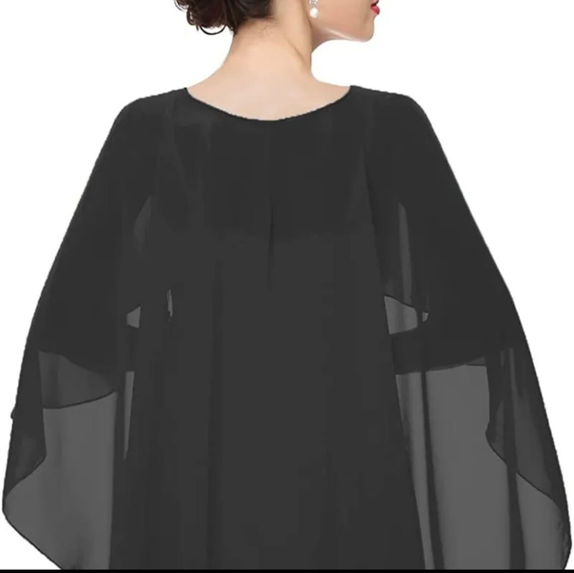 Elegant Sheer Chiffon Capelet Shawl – Flowing Lightweight Shoulder Shawl Wrap
