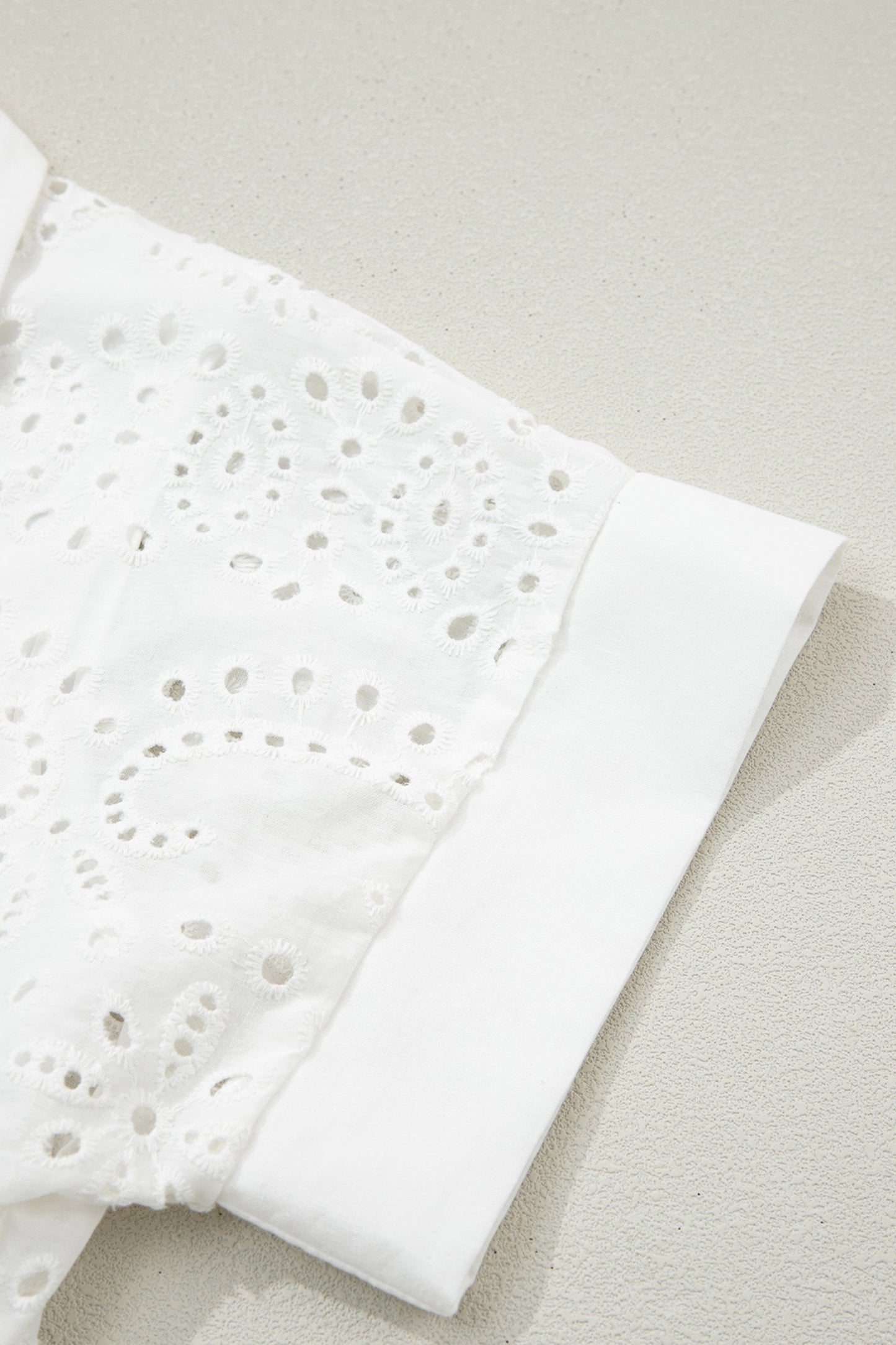Timeless Elegance White Eyelet Collared Shift Dress