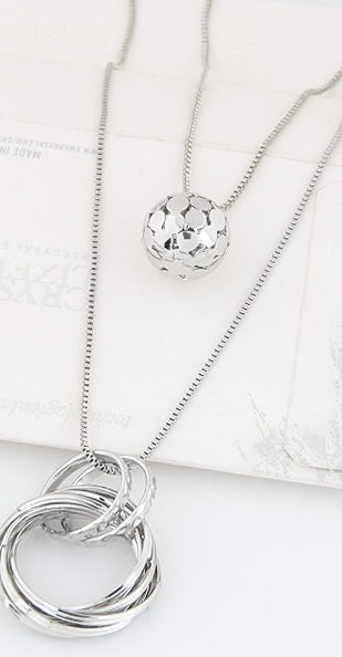 Layered Pendant Chain - Silver