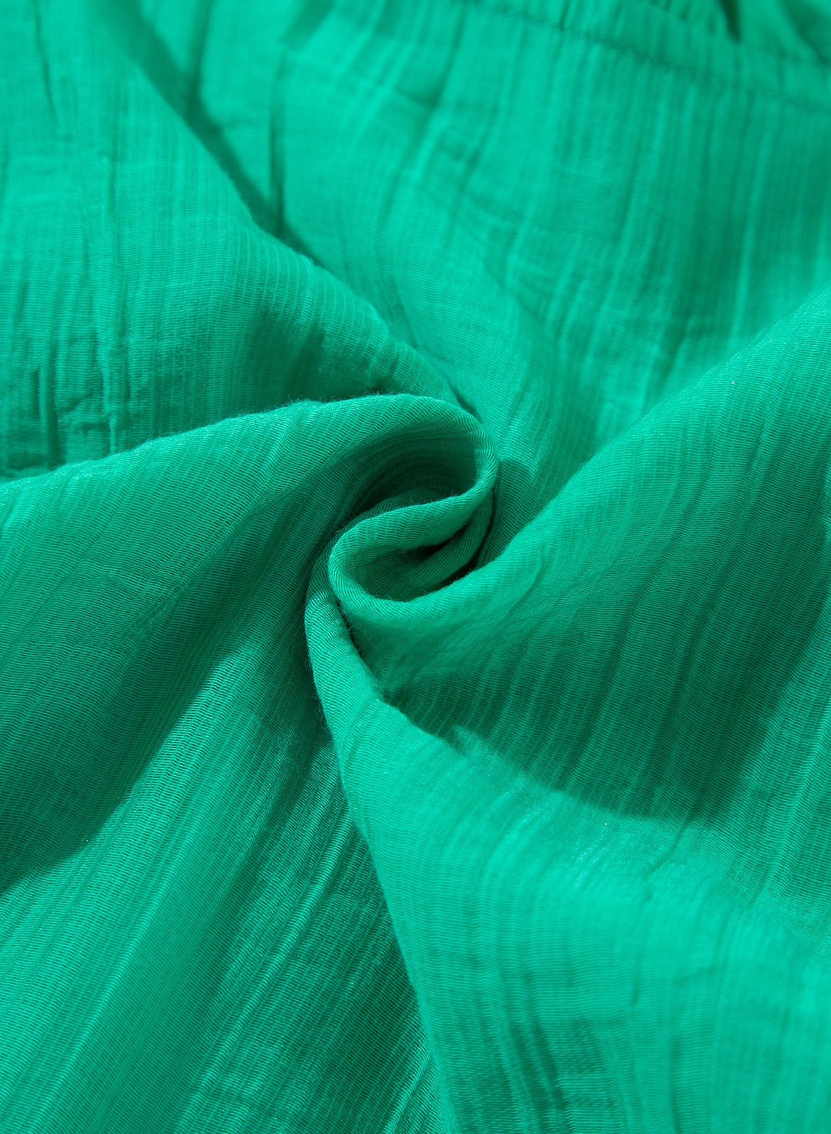 Frill Puff Sleeve V-Neck Tiered Dress - Green