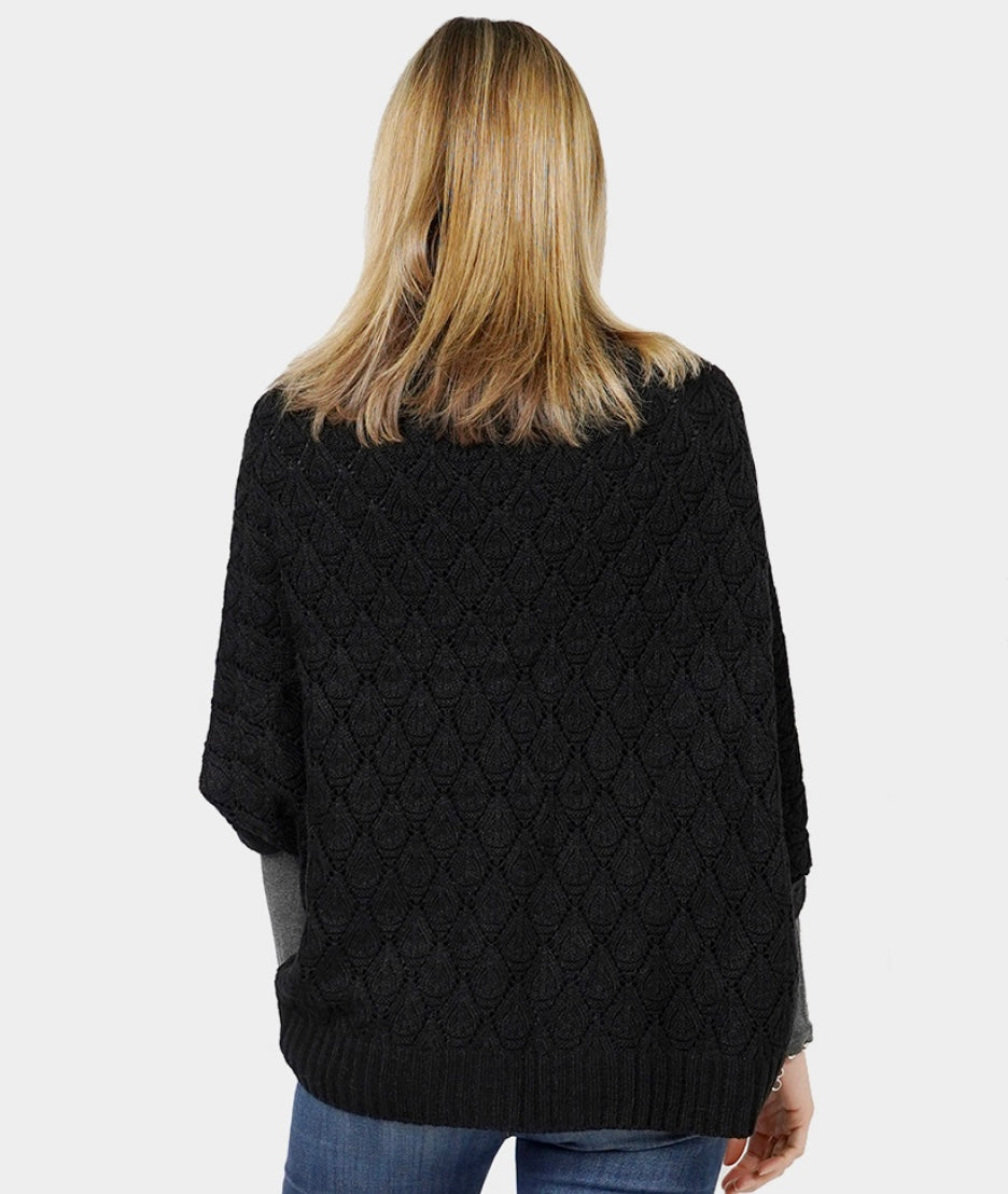 Cozy Chic Open Knit Batwing Cardigan Shrug