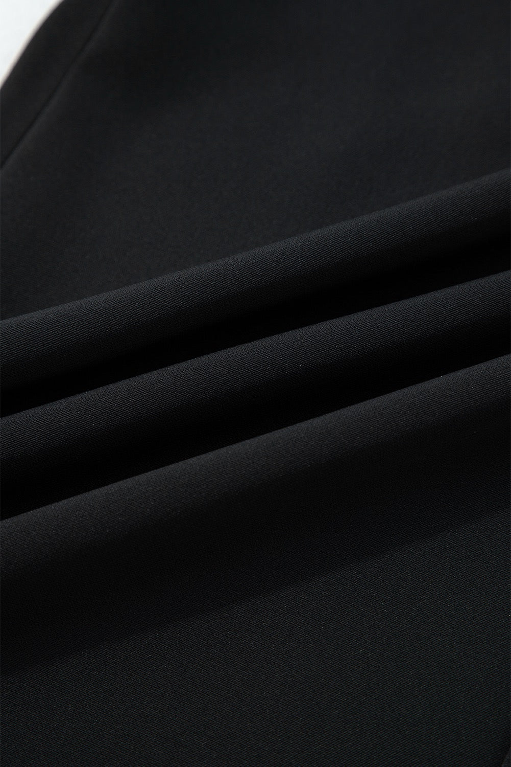 High-Waist Black Wide-Leg Pants with Pockets Black