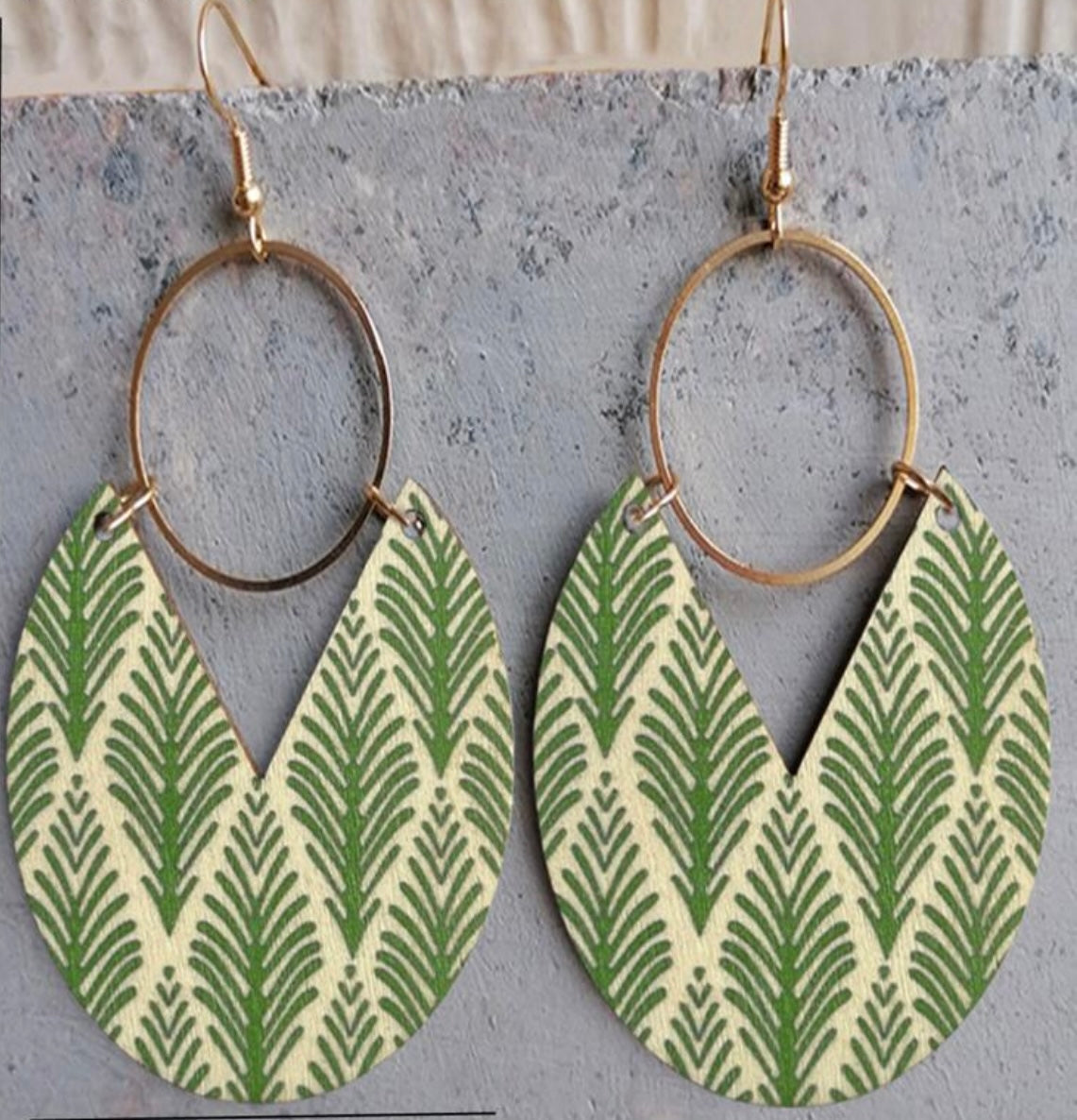 Leaf Print Statement Earrings – Lightweight Boho Drop Earrings for Everyday Style