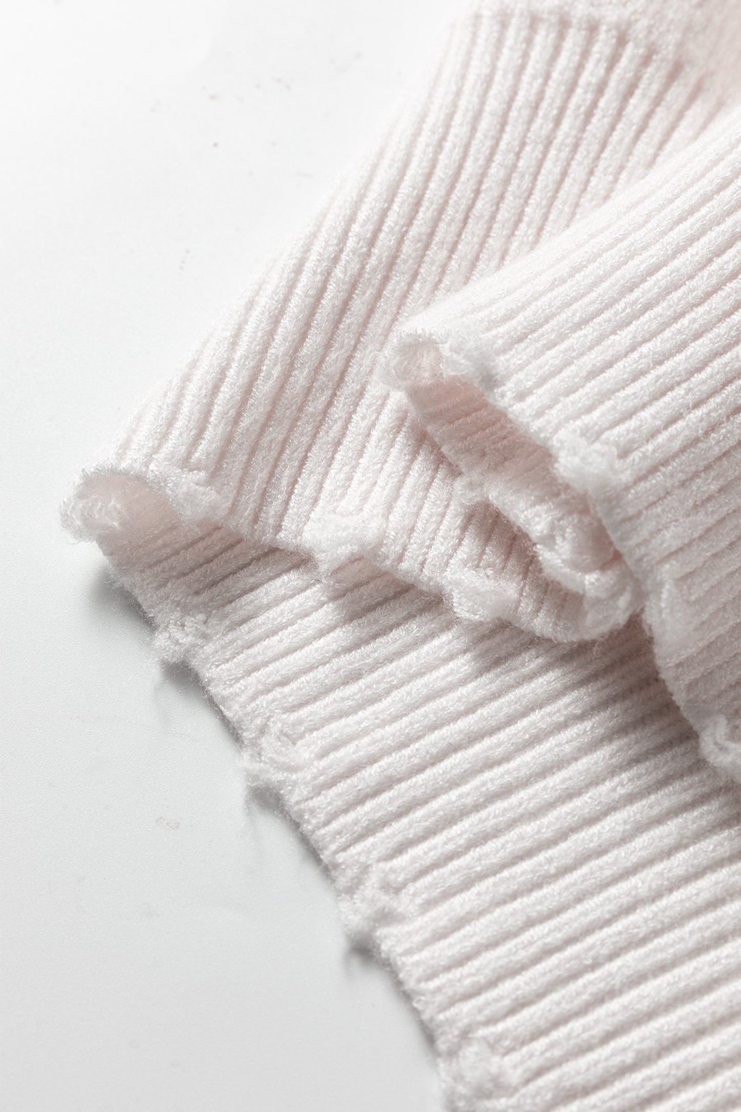 Pearl Elegance Cardigan — Luxe Cream Ribbed Knit Sweater with Pearl-Trim Open Front