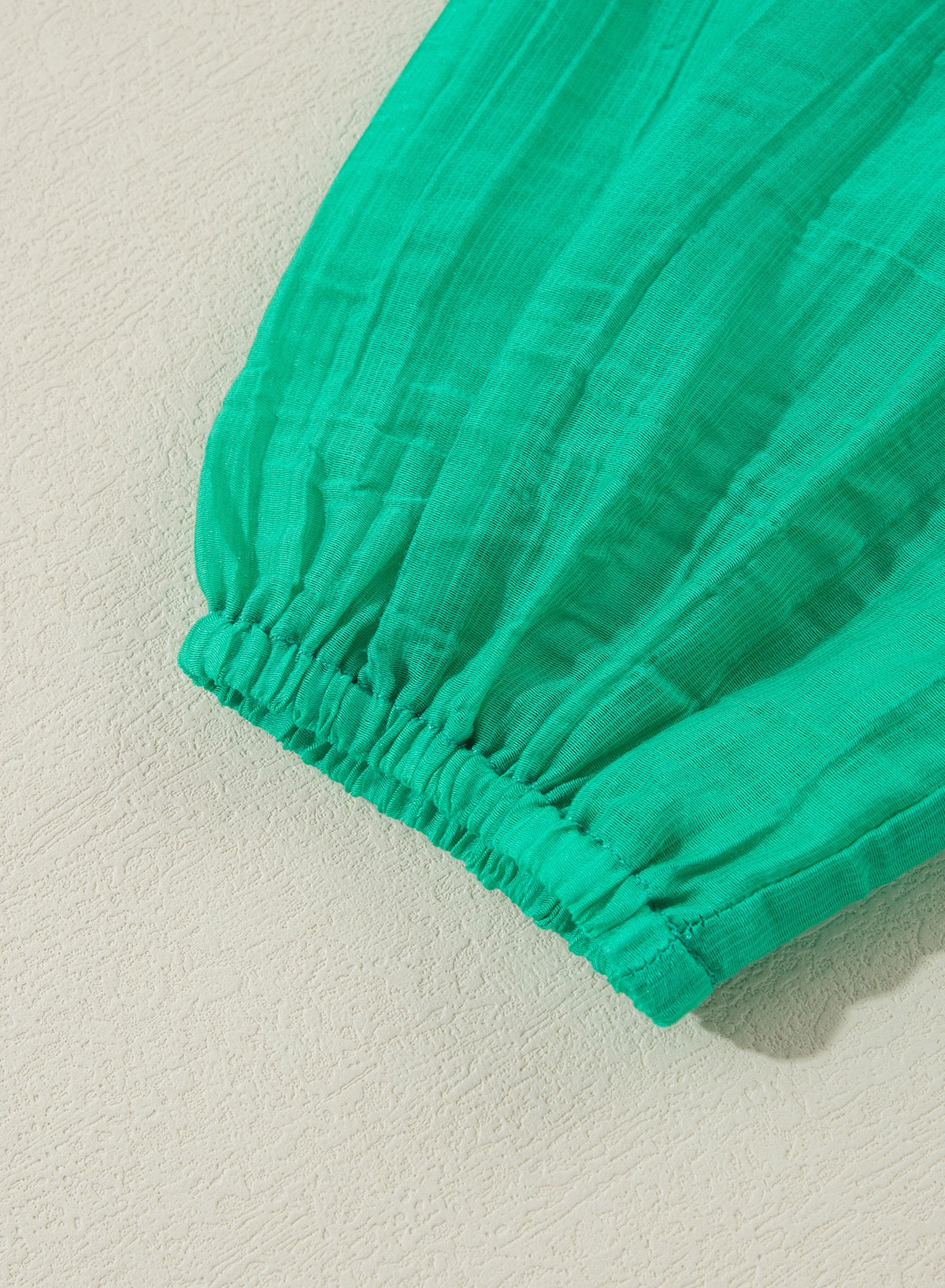 Frill Puff Sleeve V-Neck Tiered Dress - Green