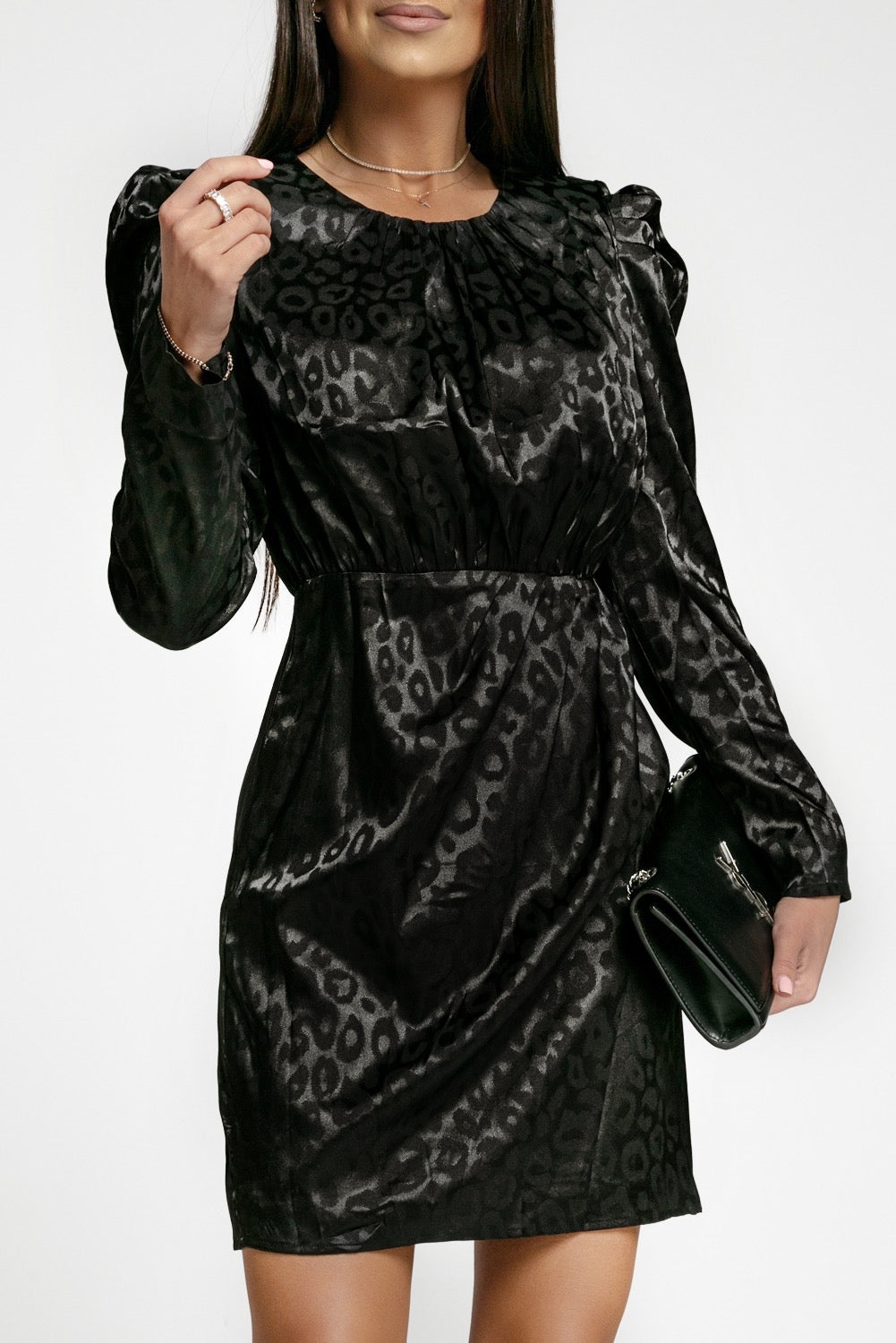 Leopard Print Dress - Black