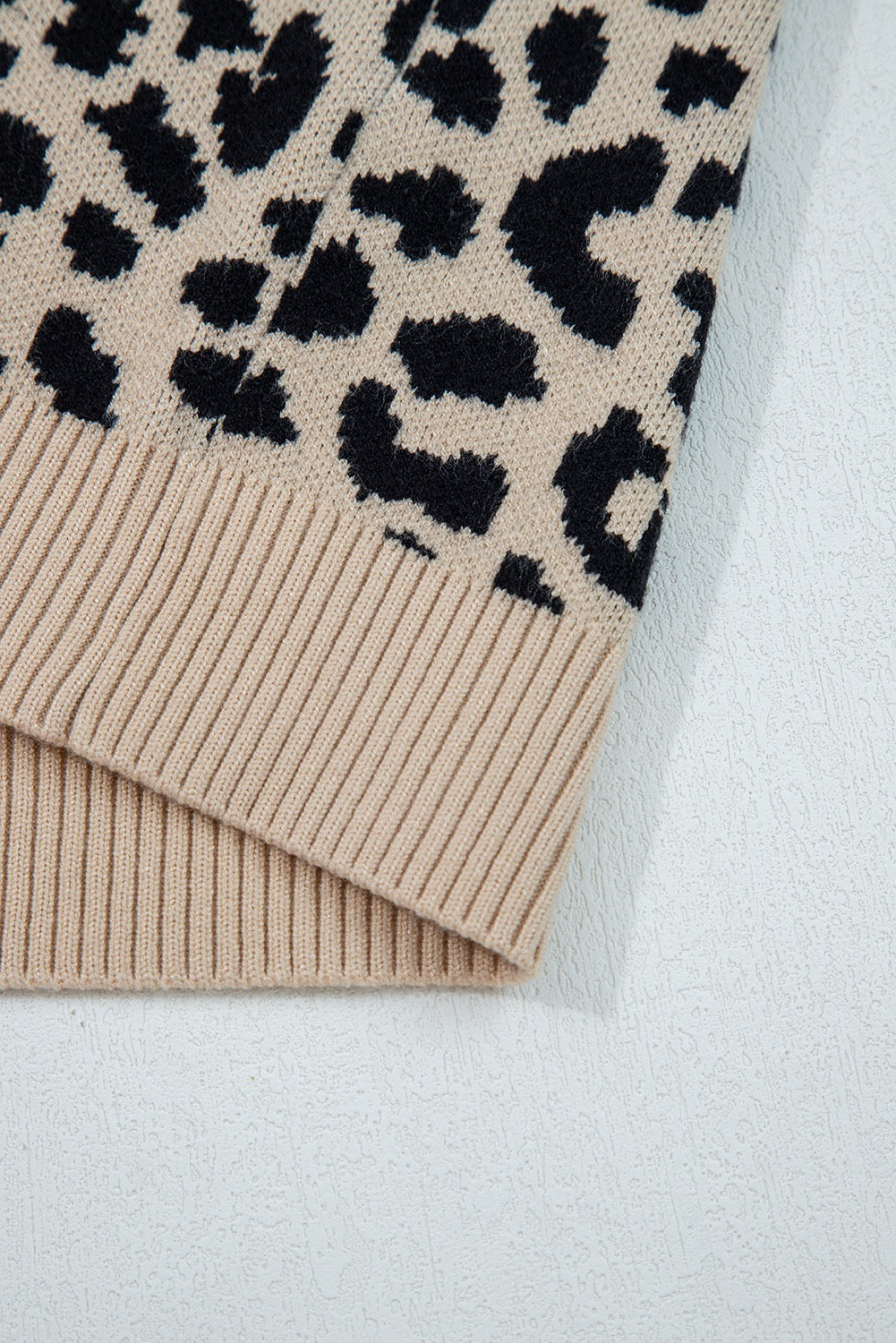 Leopard Print Button-Front Knit Cardigan