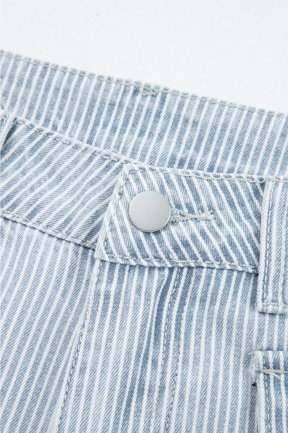 Stripe Wide Leg Jeans with Front Pocket