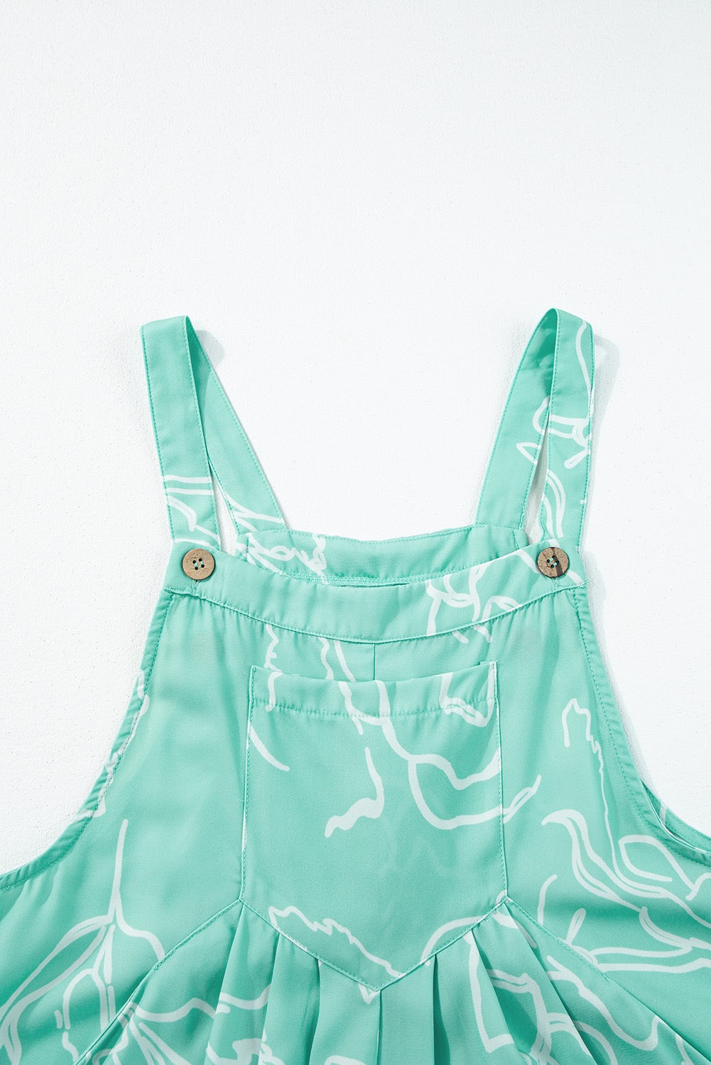 Mint Green Wide Leg Jumpsuit for Women – Flowy Spring Summer Vacation Outfit with Adjustable Straps & Pockets
