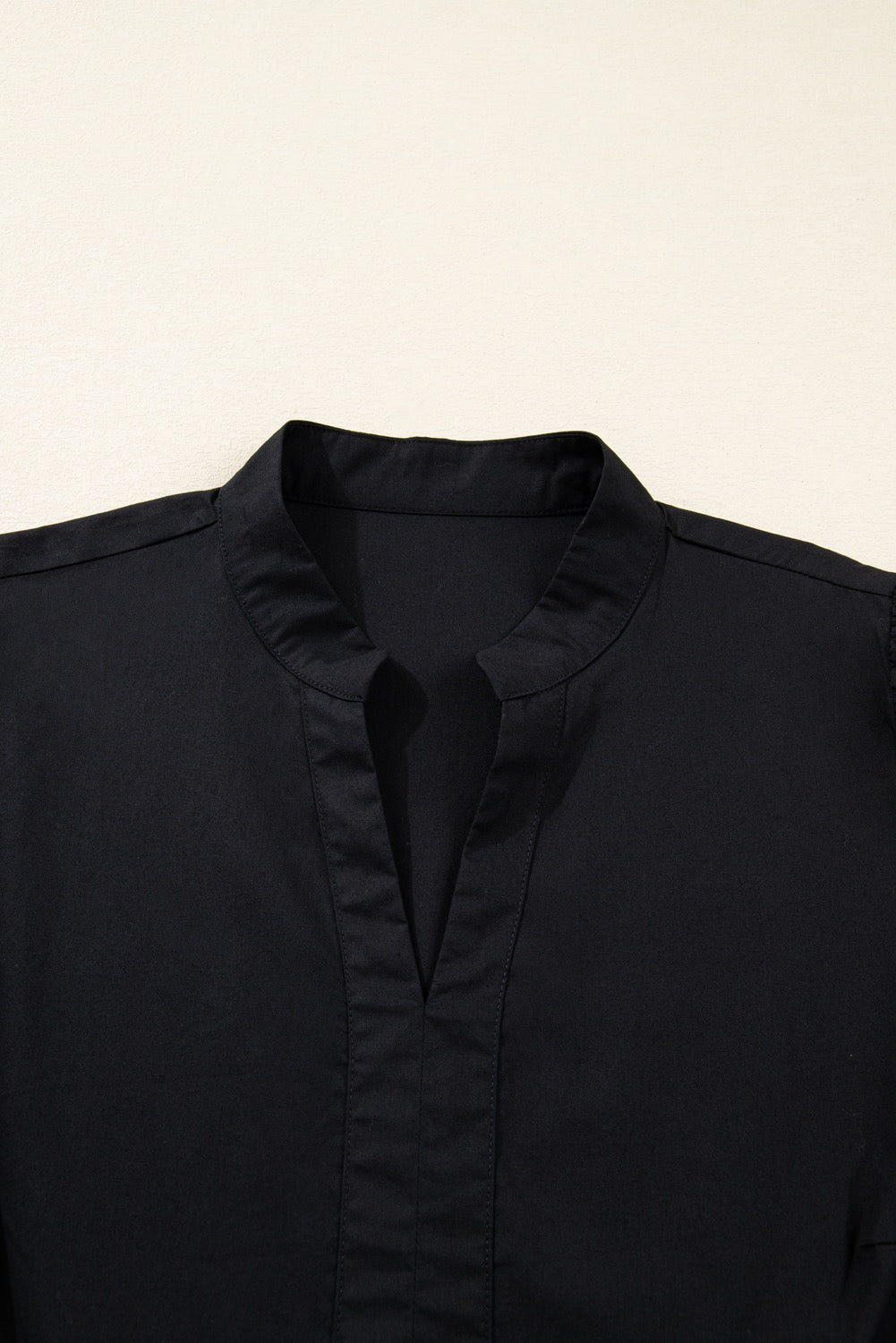 Classic Black Tiered Mini Dress with Tie Sleeve Detail – Effortless Chic Style
