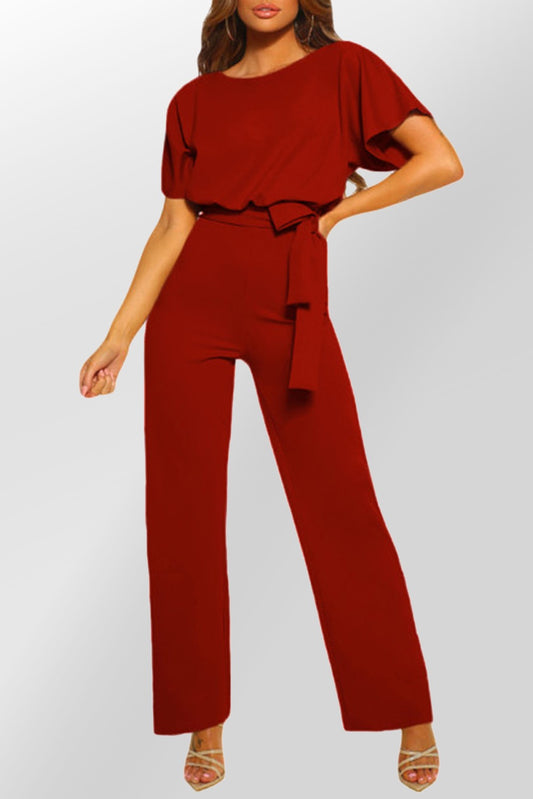 Wide Leg Jumpsuit -Red