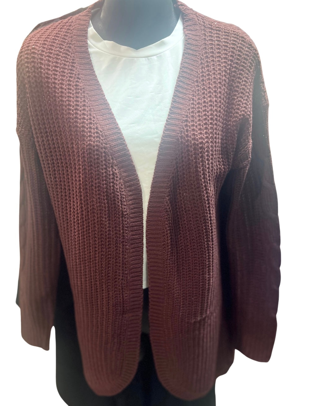 Cable Cardigan Sweater -Chocolate