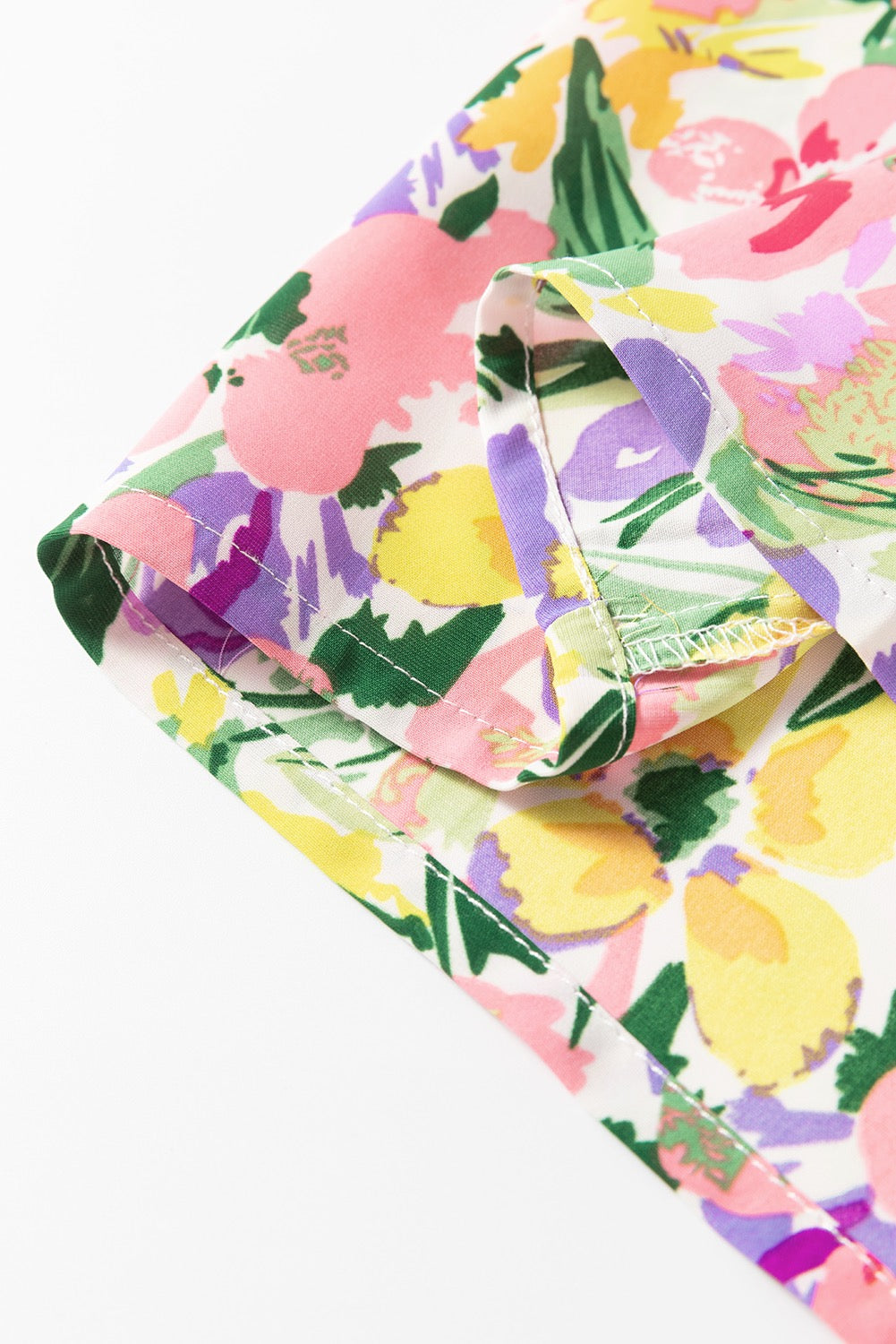 Women’s Floral Puff Sleeve Blouse – Colorful Lavender Spring Summer Top for Work, Casual & Vacation