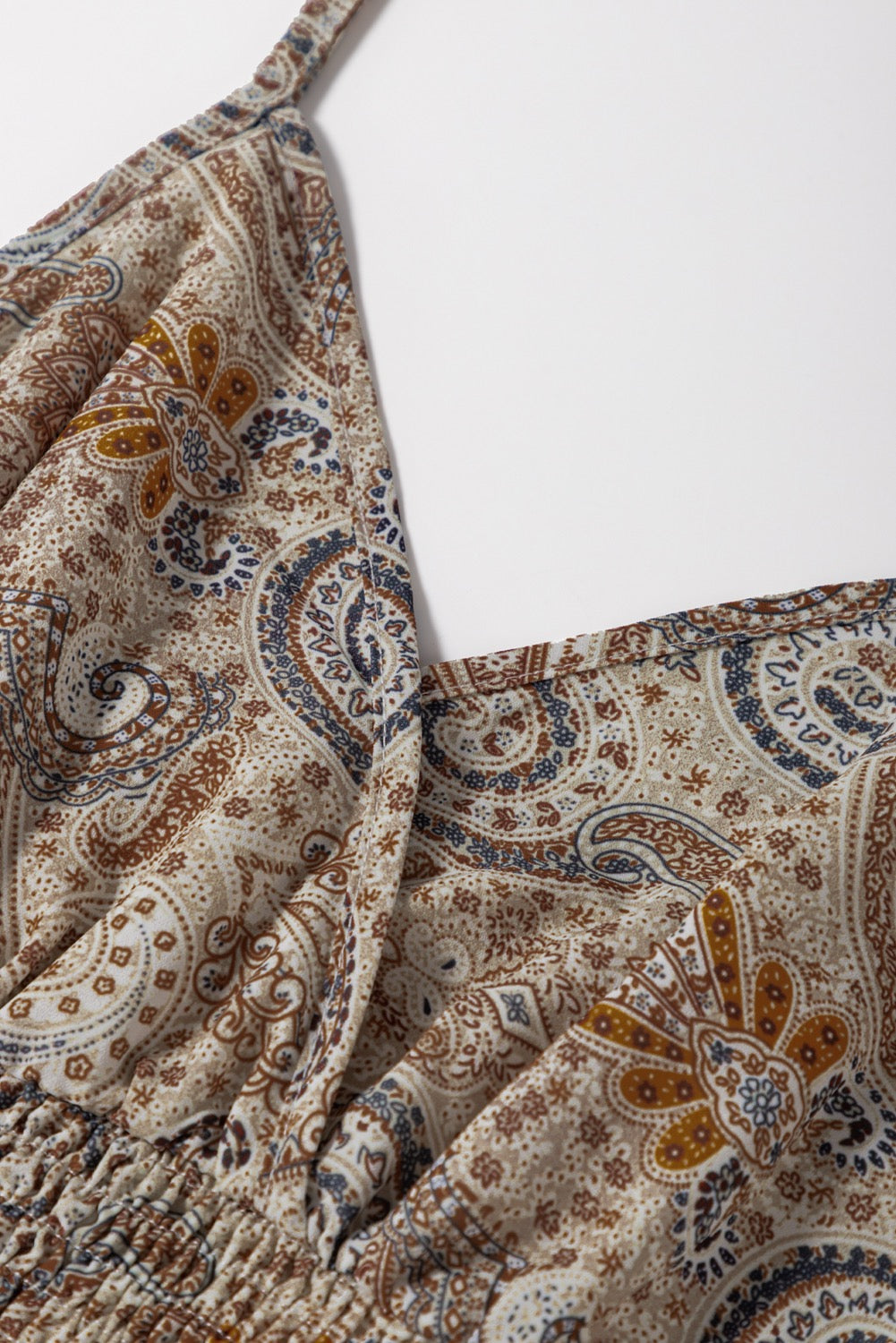 Boho Paisley Smocked Babydoll Cami Top
