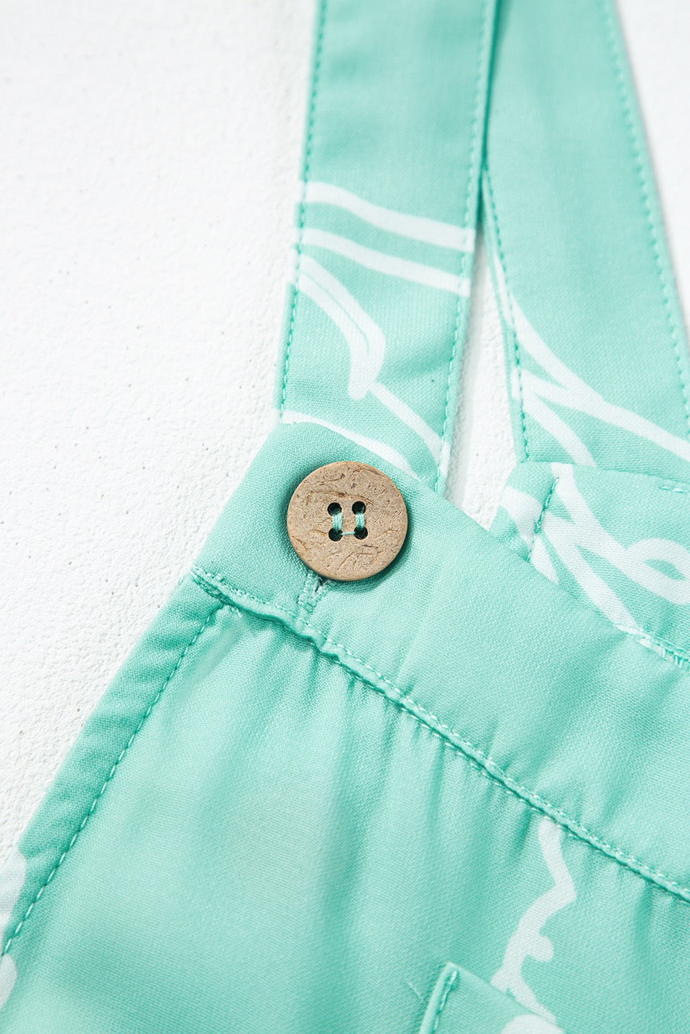 Mint Green Wide Leg Jumpsuit for Women – Flowy Spring Summer Vacation Outfit with Adjustable Straps & Pockets