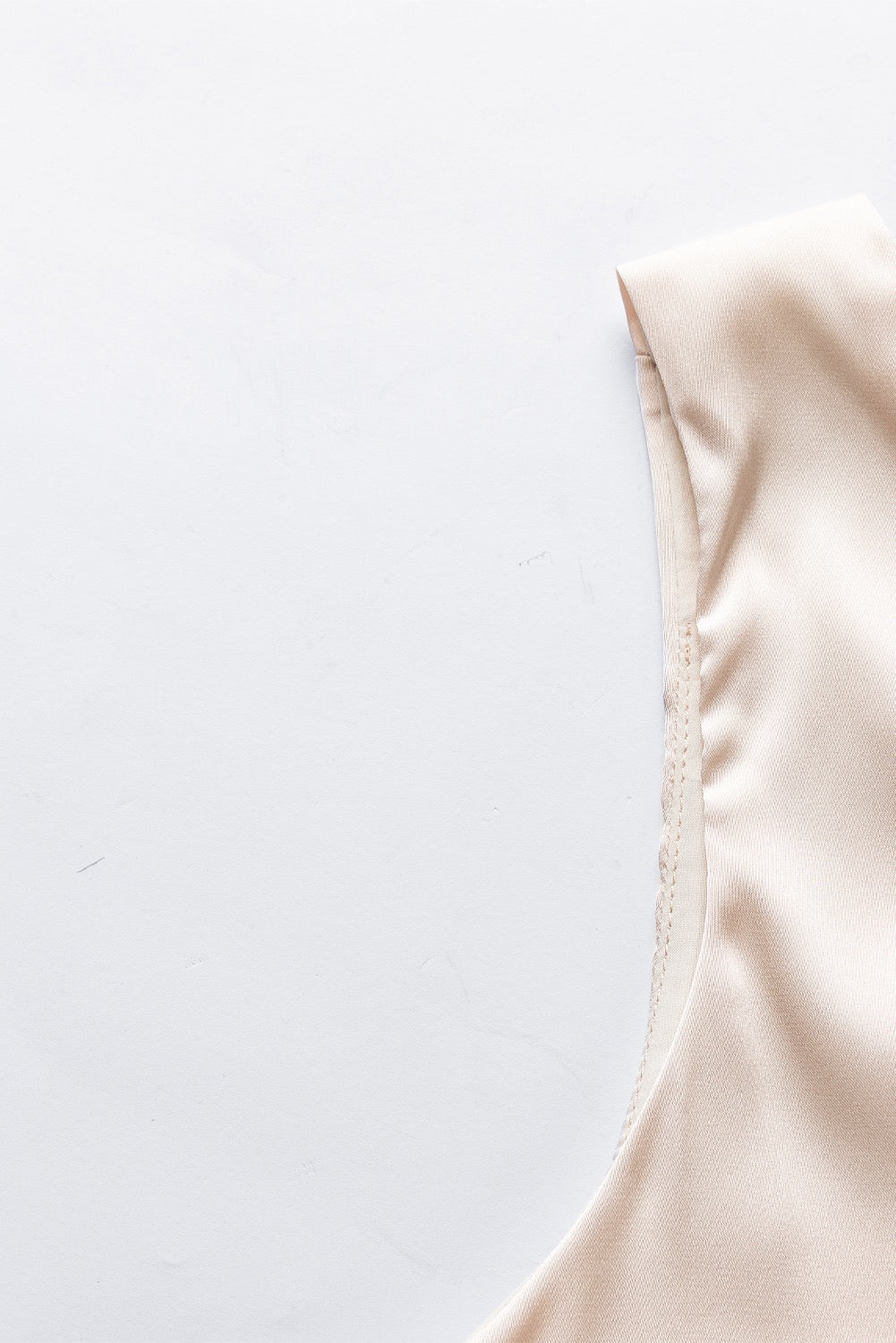 Champagne Satin V-Neck Tank Top for Women – Silky Sleeveless Blouse for Work, Layering & Evening Wear