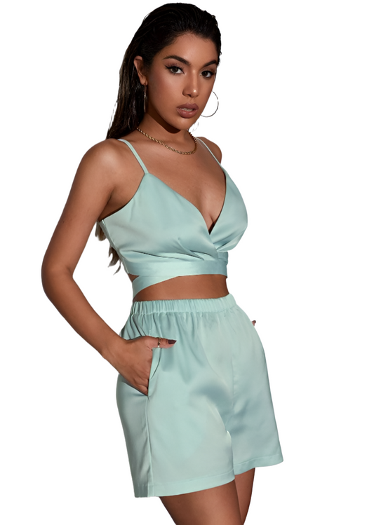 Two-Piece Cami Short Set - Green