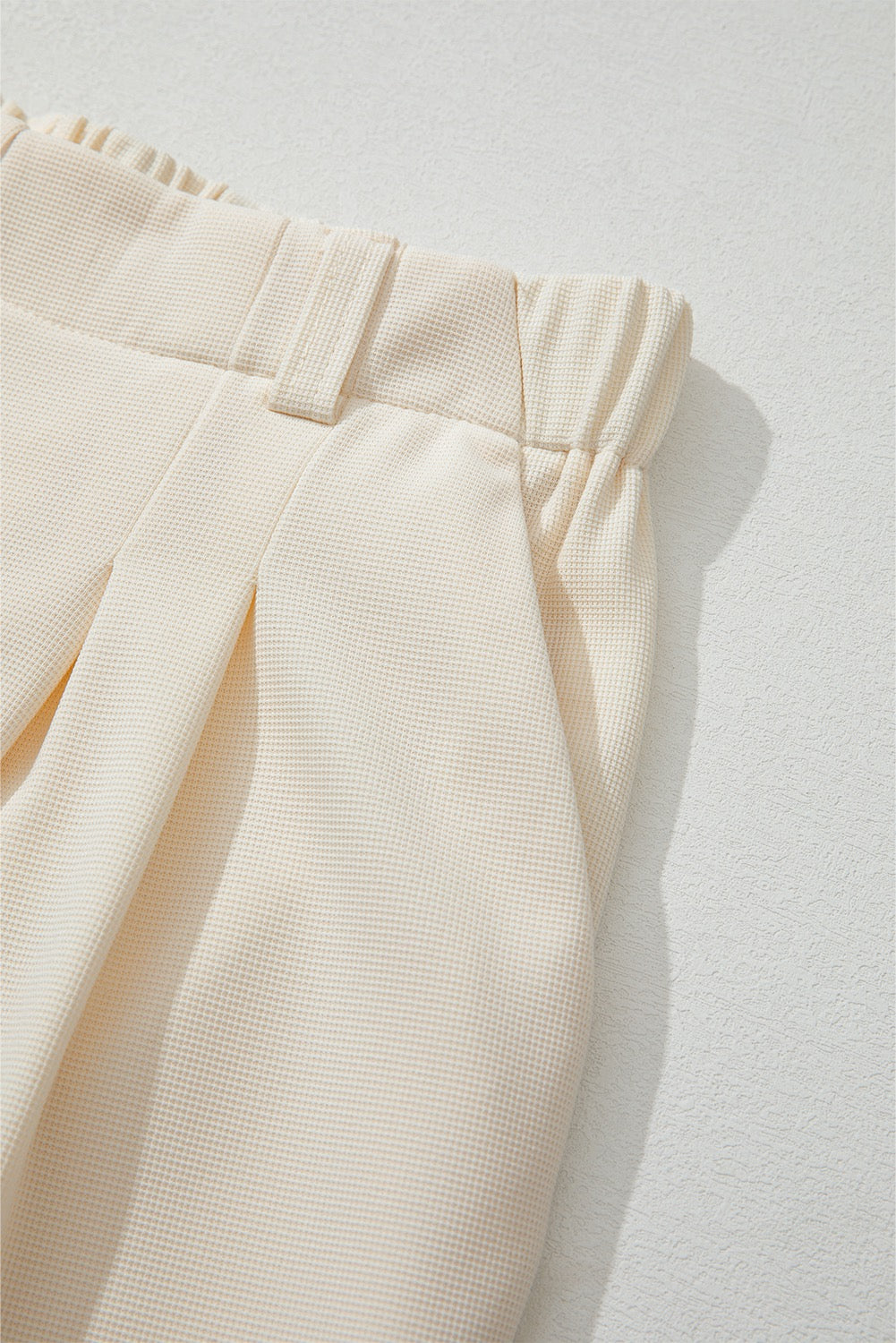 Cream Women’s High Waisted Wide Leg Dress Pants with Elastic Back Waist – Comfortable Business Casual Work Trousers