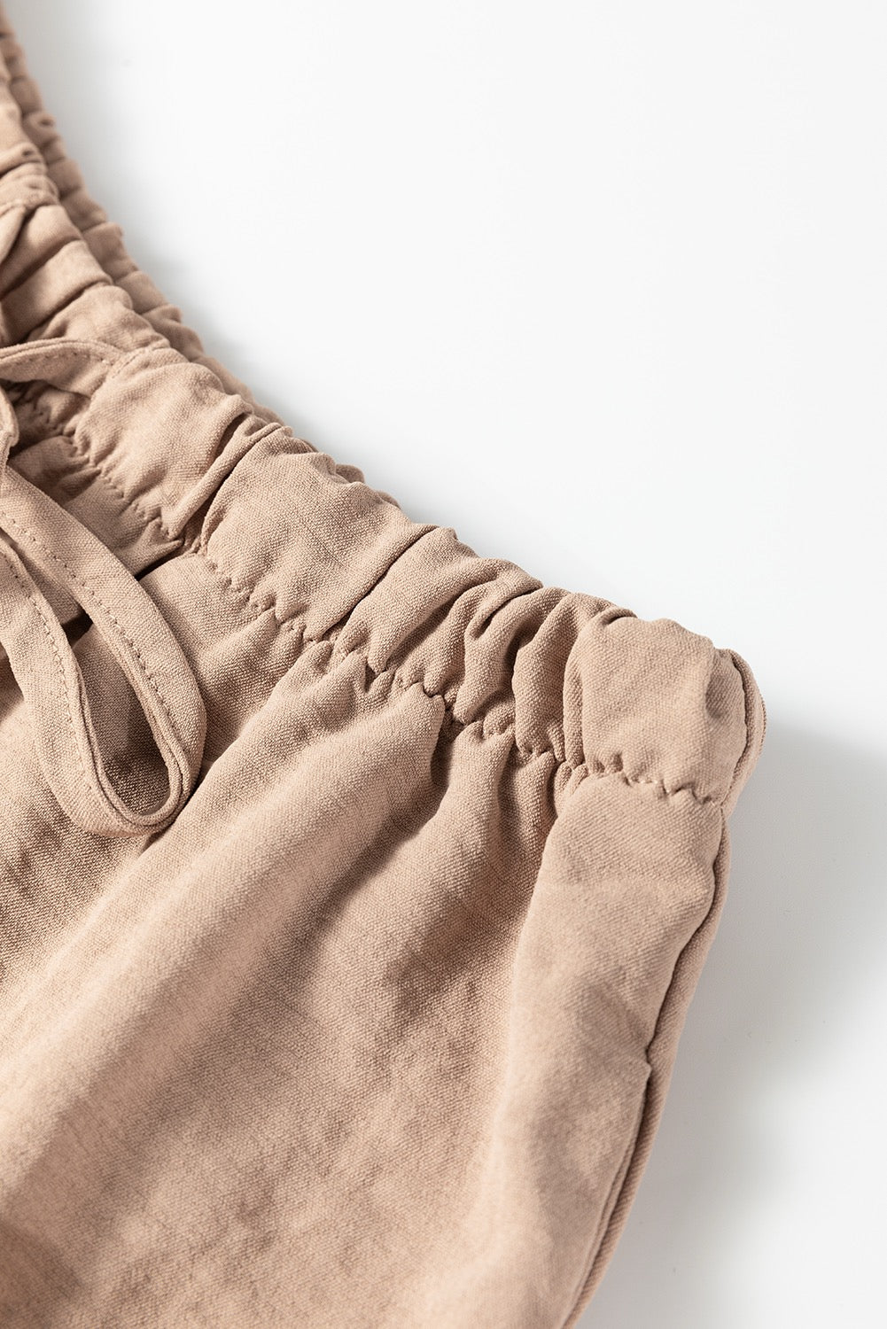 Taupe Sleeveless Two Piece Set for Women | Chic Wide Leg Pants & Cropped Top Outfit