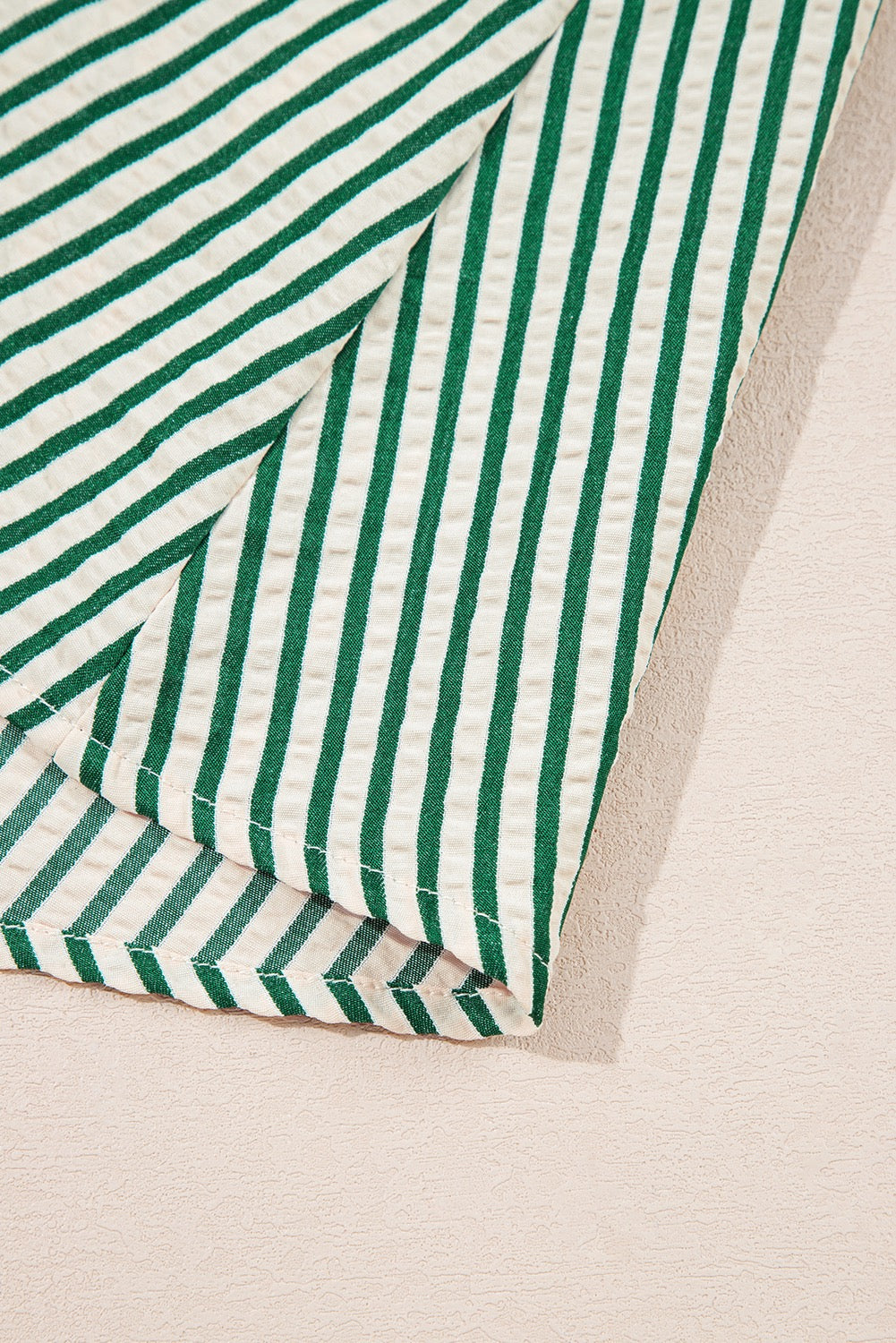 Green & White Striped Zip Front Midi Dress with Pockets | Women’s Long Sleeve Smocked Waist Dress