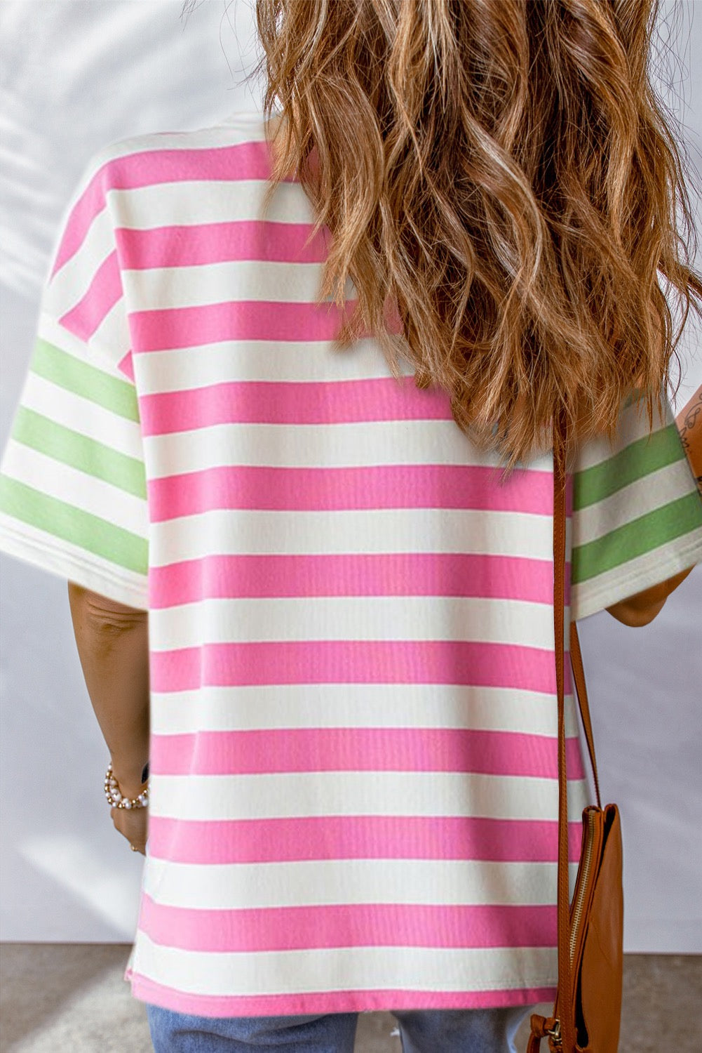 Striped Top- Pink and Green