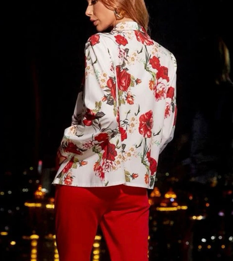 Floral Blouse - Red