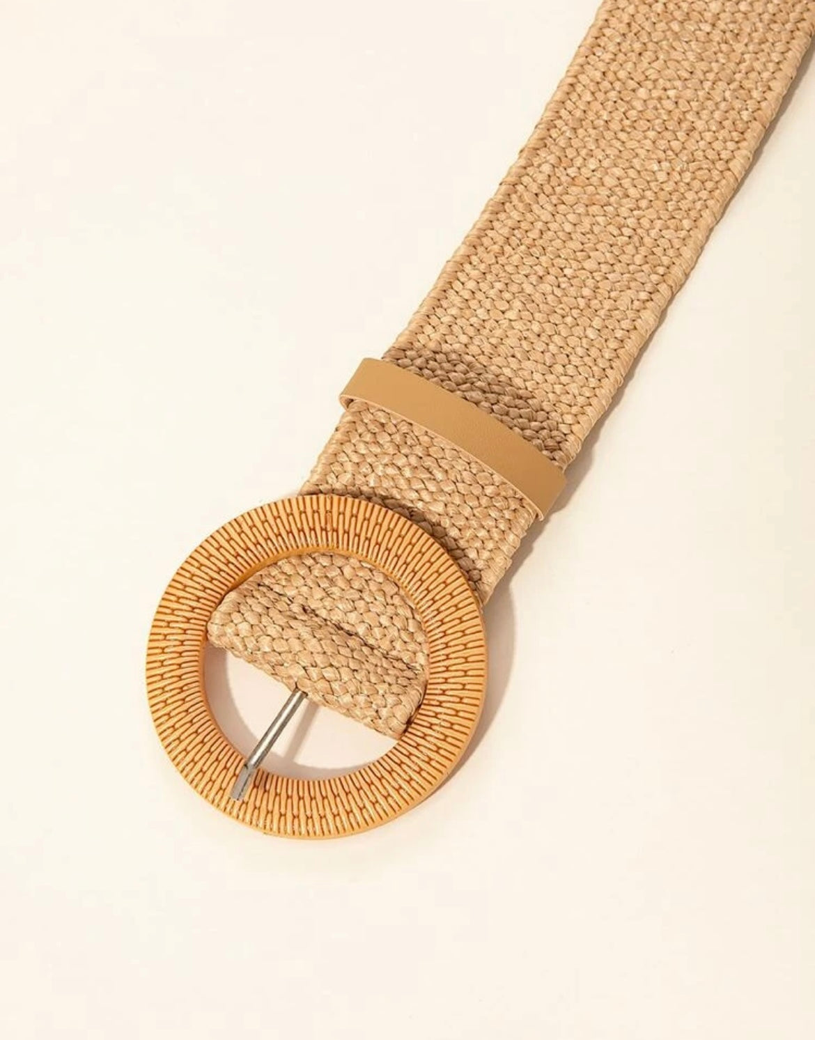 Straw Weave Belt - Khaki