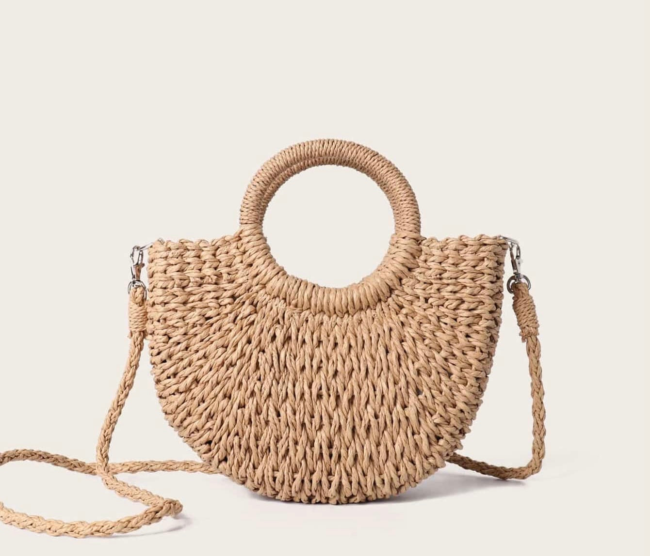 Straw Handbag with Handle