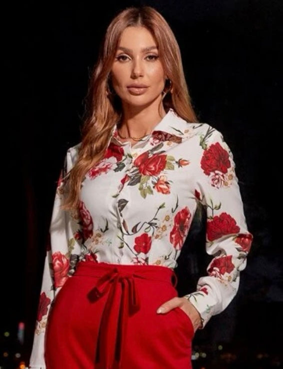 Floral Blouse - Red