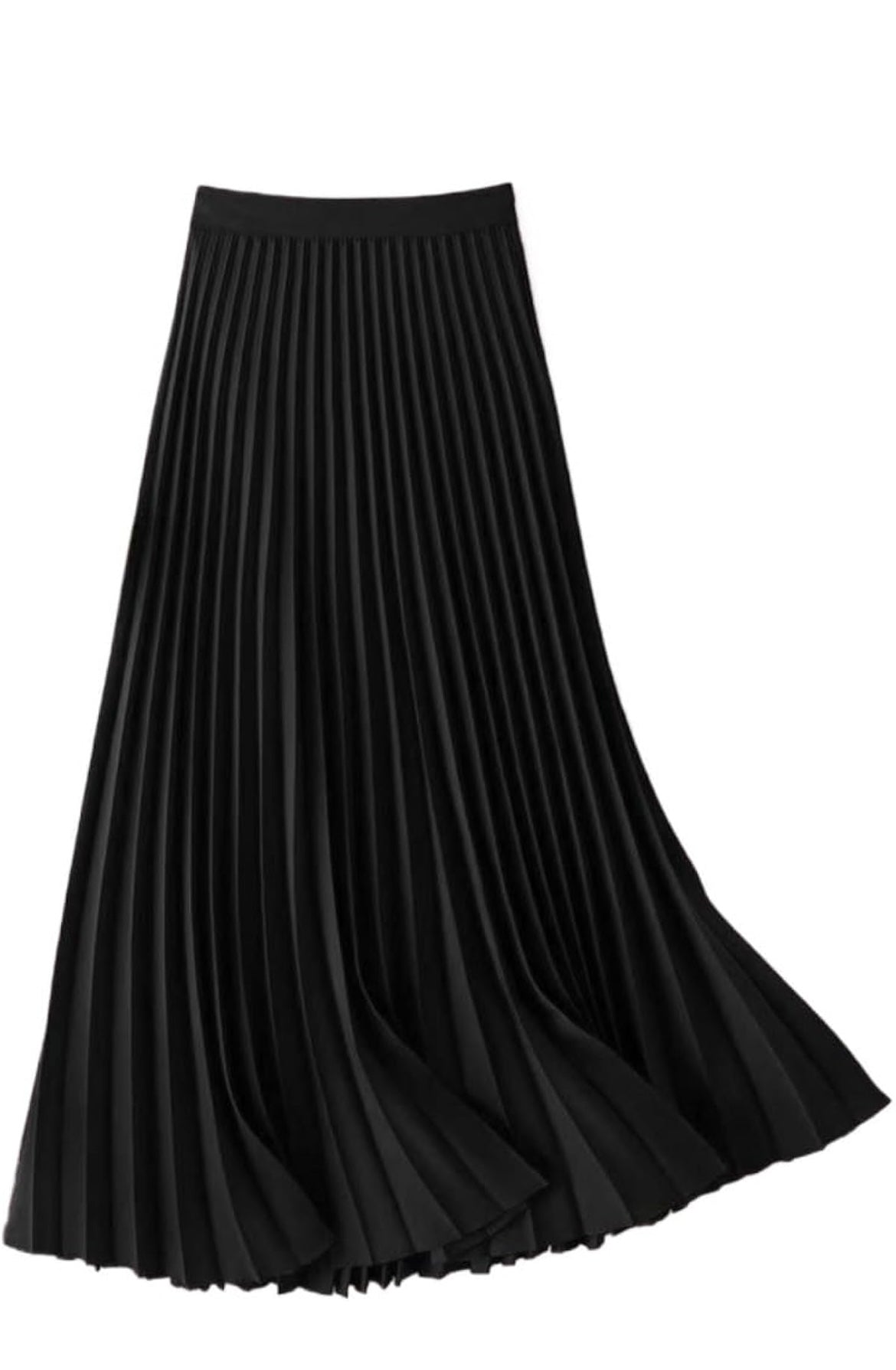 Elegant Black Pleated Maxi Skirt – Flowy High-Waist Skirt for Effortless Style