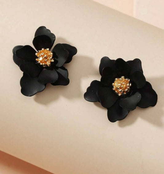 Flower Earring - Black