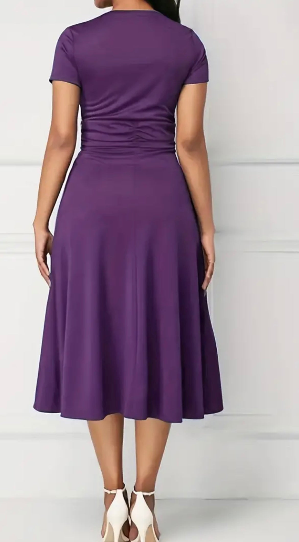 Wrap Midi Dress-Purple