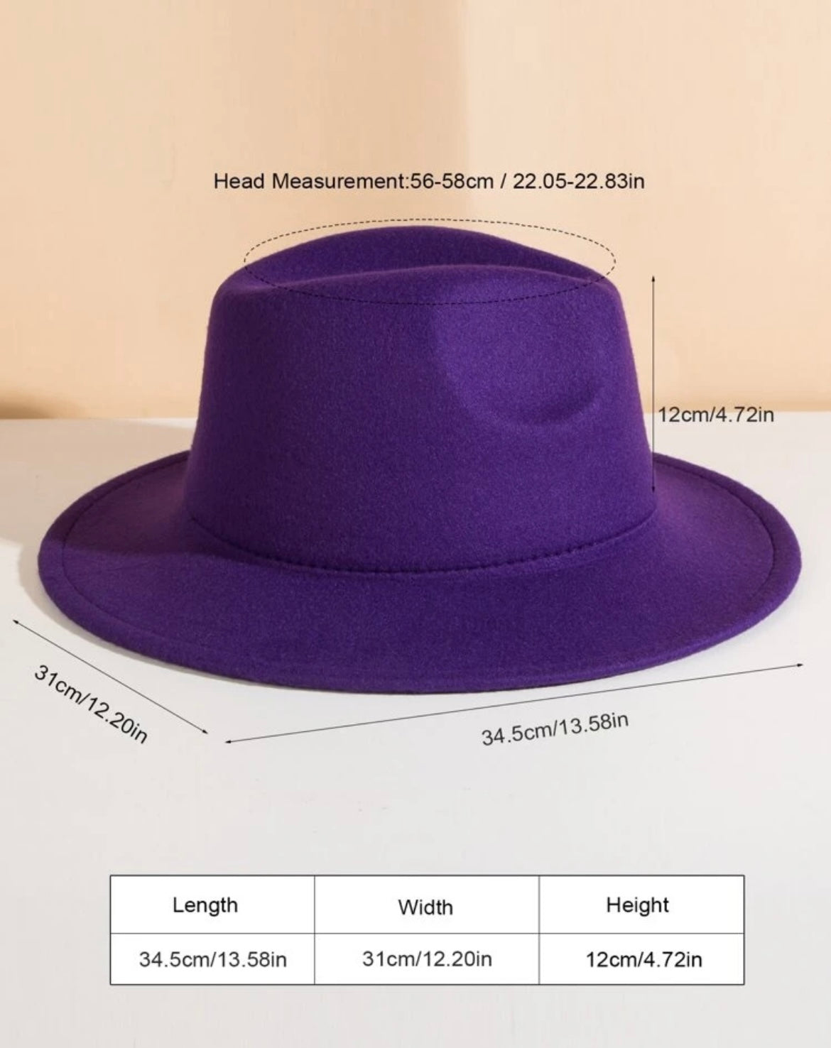 Ladies Fedora Hat - Purple