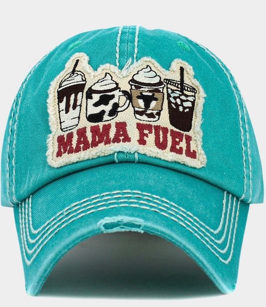 Mama Fuel Vintage Baseball Cap- Blue