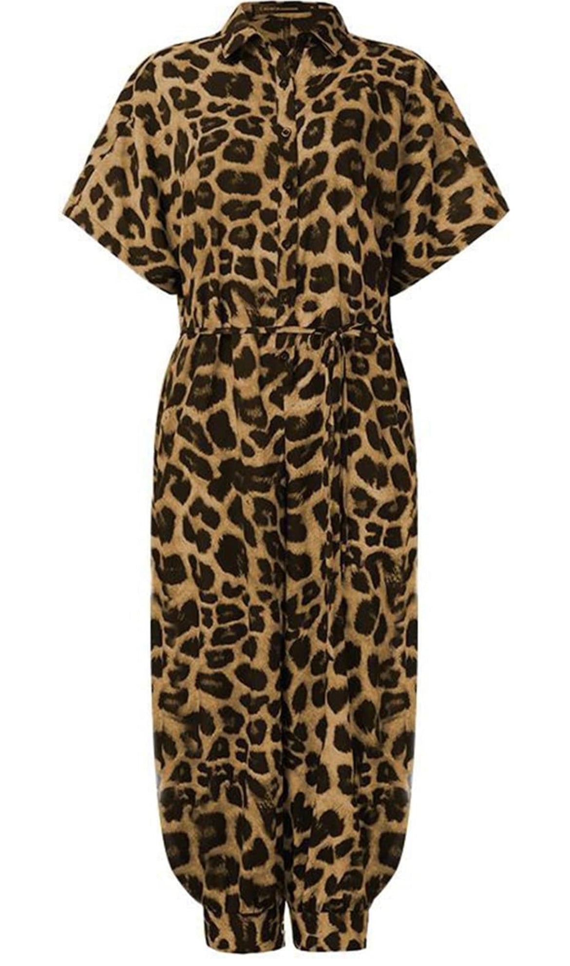 Chic Leopard Print Jumpsuit with Pockets