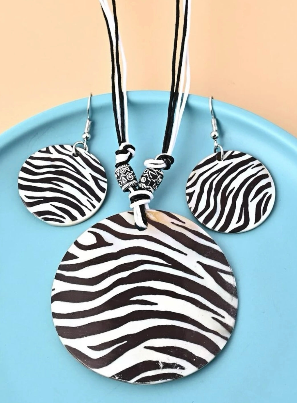 Zebra Stripe Necklace Set