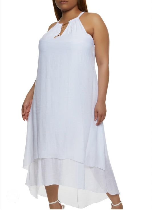 Keyhole Dress - White