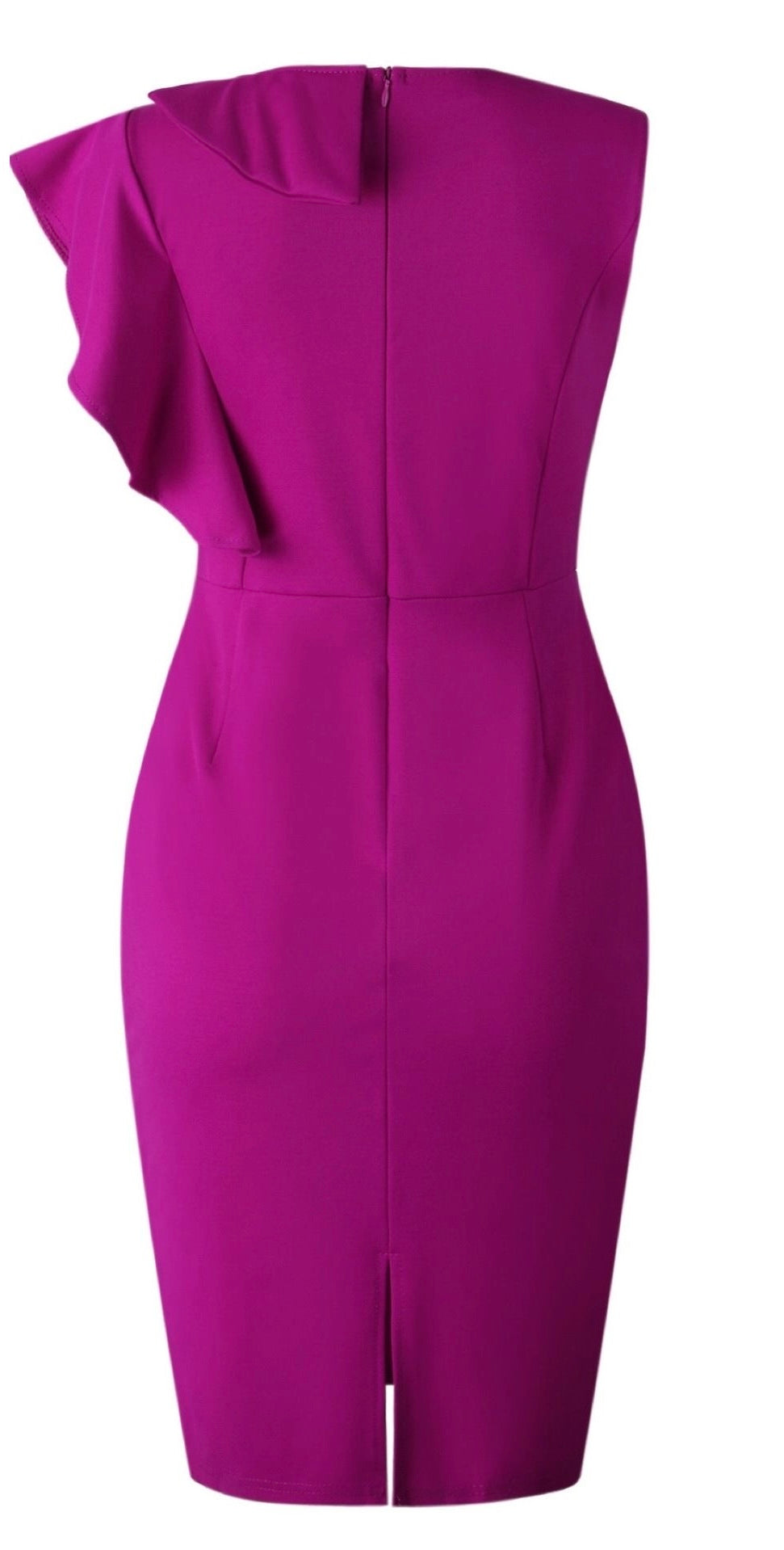 Ruffle Sleeve Dress - Purple